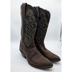 Double H HH Women's Cowboy Boots Size 6.5 M Western Embroidered Leather Shoes
